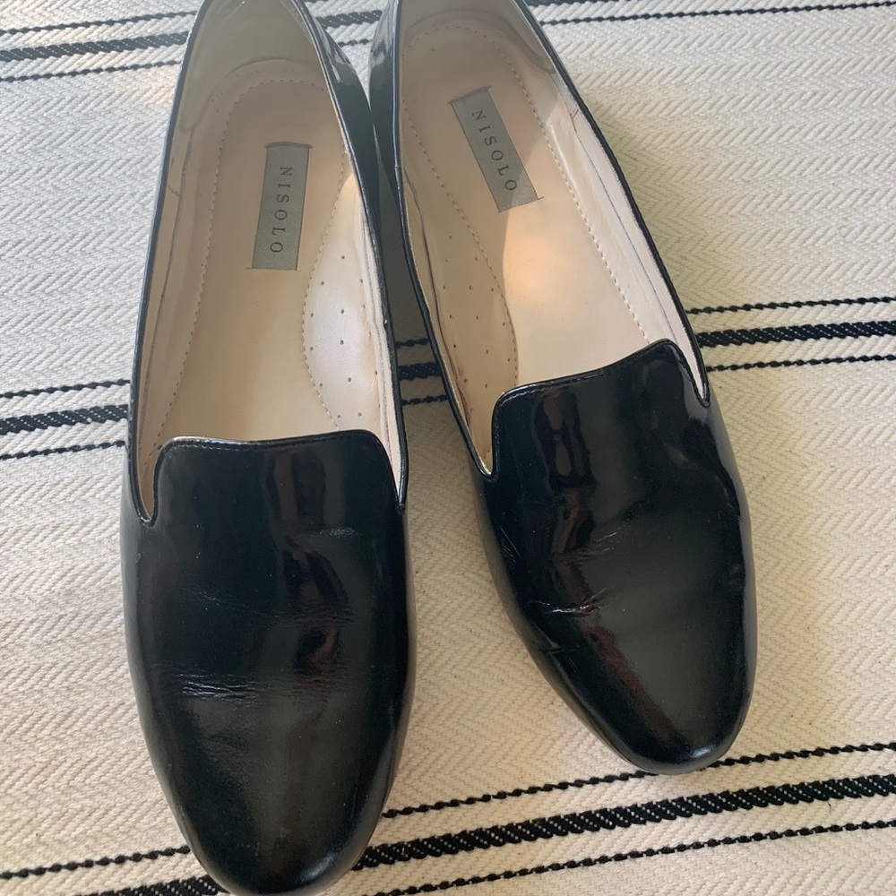 Nisolo black patent leather loafer